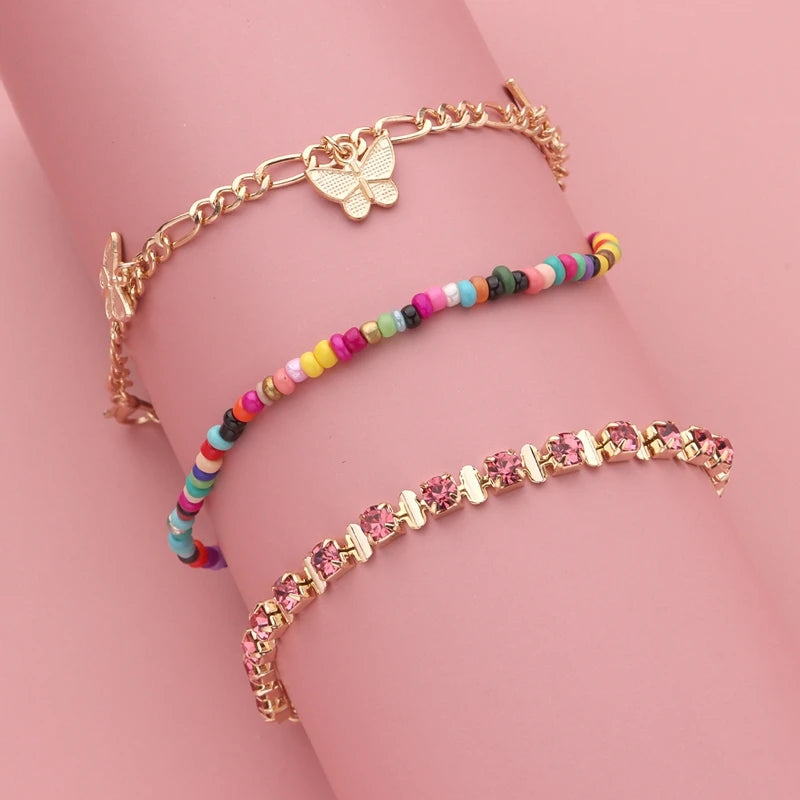 Foot Chain Colorful Bead Anklet Decorative Pendant