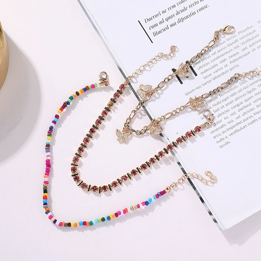 Foot Chain Colorful Bead Anklet Decorative Pendant